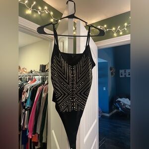 Black Studded Bodysuit